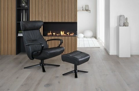 Крісло-релакс з підставкою STYLE у шкірі - 2